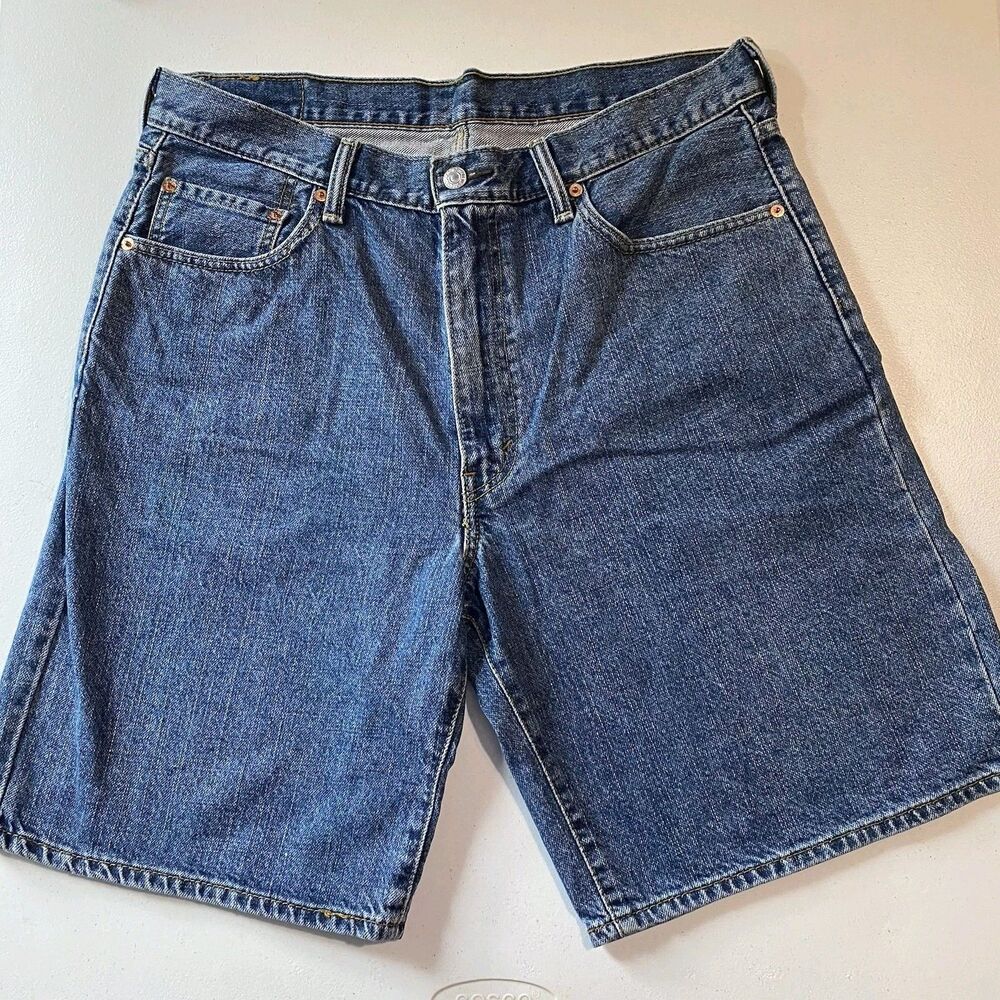 Vintage Levis 550 Shorts Men 34 Relaxed Loose Fit Blue Jean Jorts Baggy Y2K